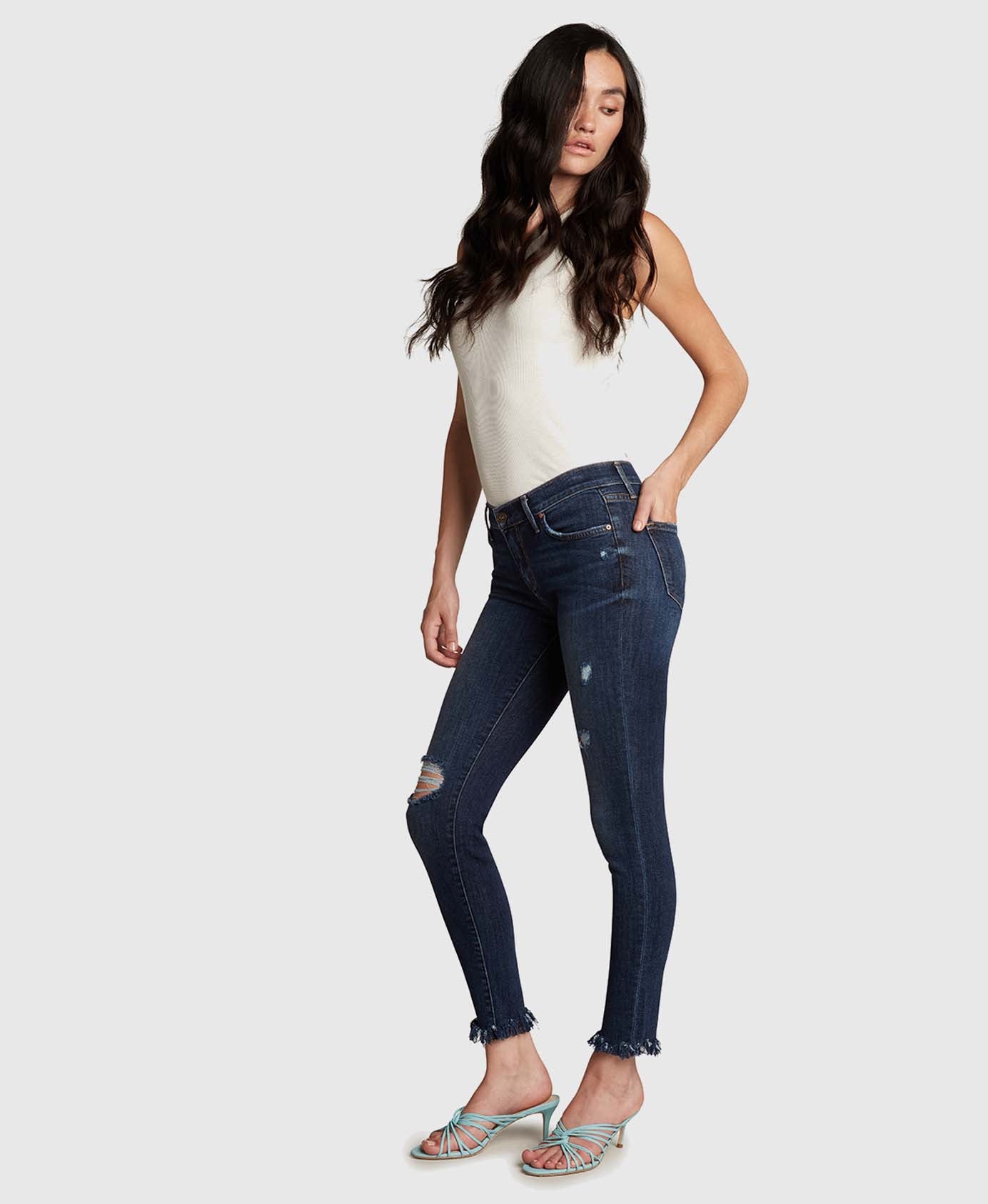 Ag frayed hot sale hem jeans