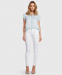 Principle DREAMER in White twill mid rise skinny jeans