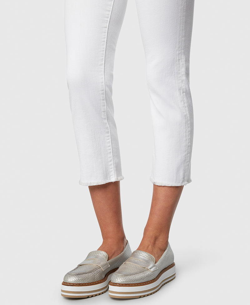 Principle OPTIMIST in White cropped jeans detail